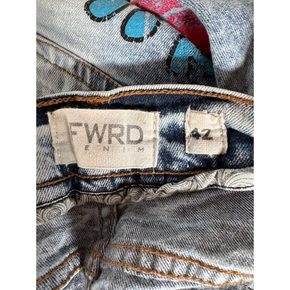 FWRD Denim Distressed Mens Graffiti Jeans Size 42 With Colorful Graphic Details - Picture 10 of 16